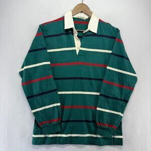 Vintage Polo by Ralph Lauren Striped Polo Shirt - Teal, Red, and Cream